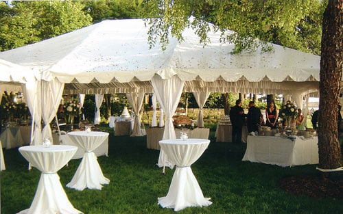 30 by 60 Tent with Leg Drapes