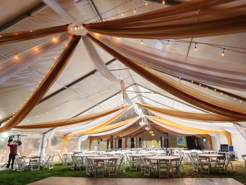 chiffon tent draping bend